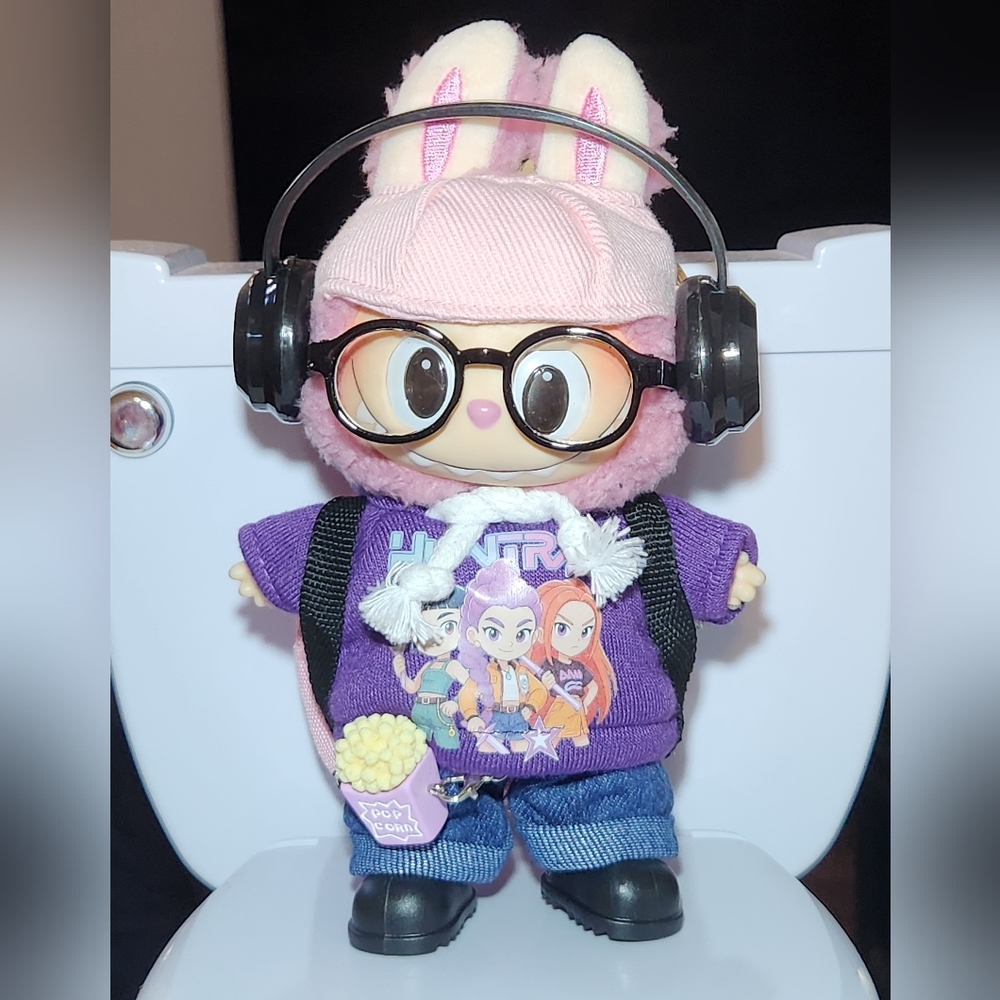 Fits Labubu K-pop Demon Hunters Huntrix Purple Clothes Accessories
